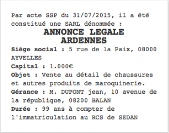 annonce legale ardennes